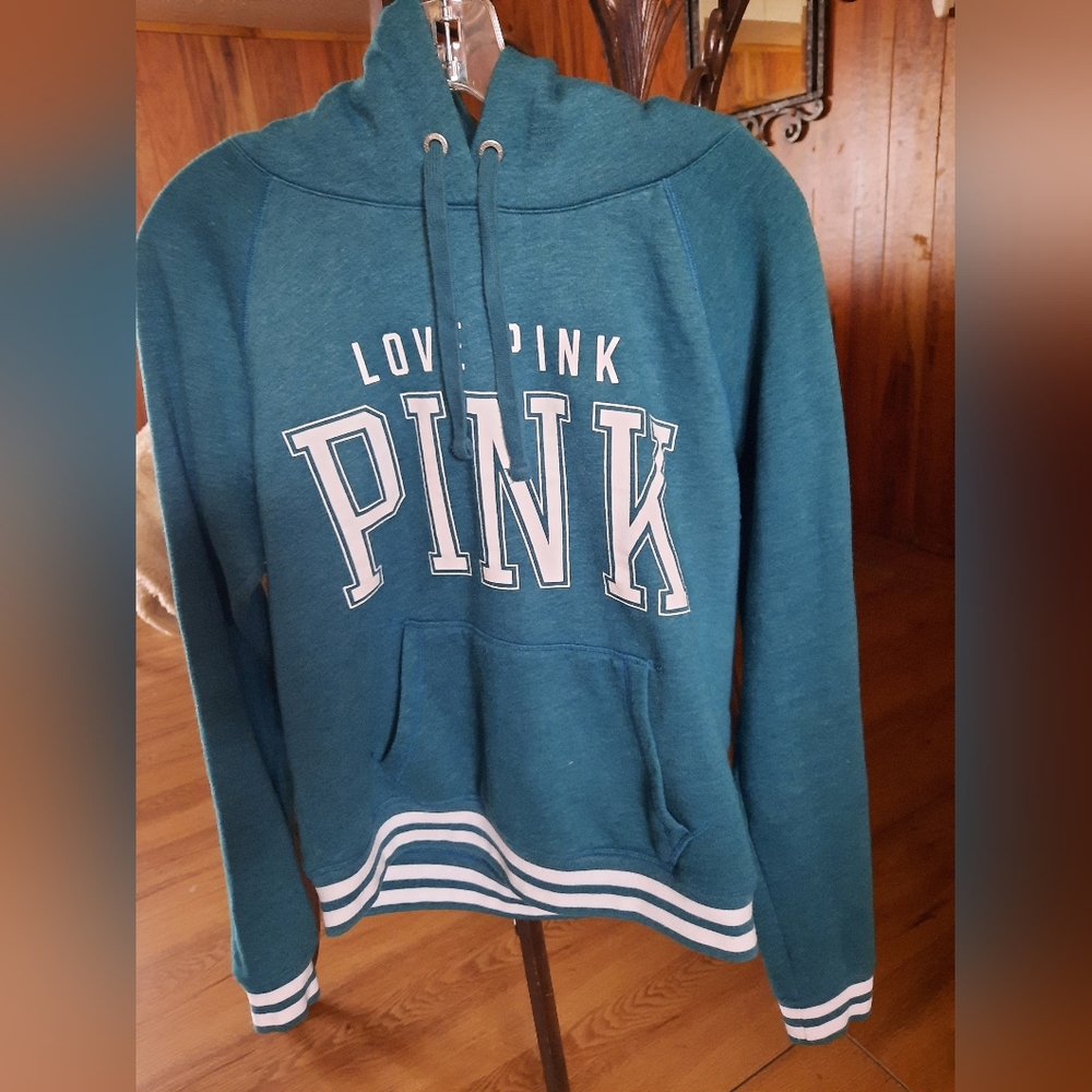 Victoria’s Secret PINK Green & White Hoodie